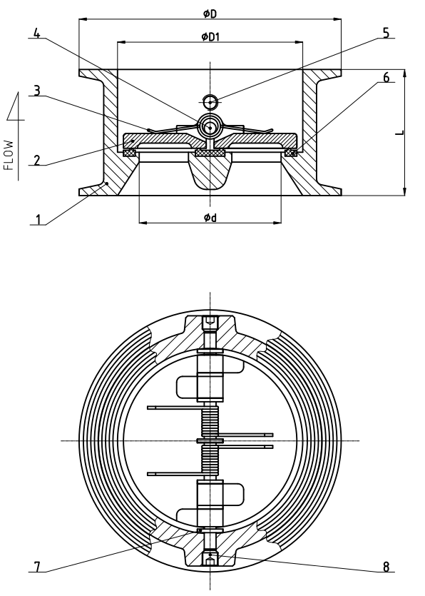 Stainless Steel Duo Check Valve Construction